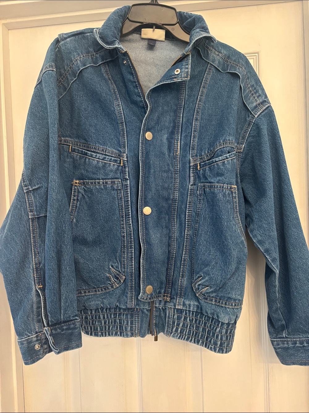Universal Thread Oversized Blue Denim Bomber Jacket